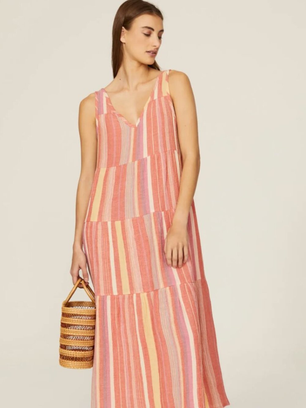 Marine Layer Corinne Striped Tiered Sundress